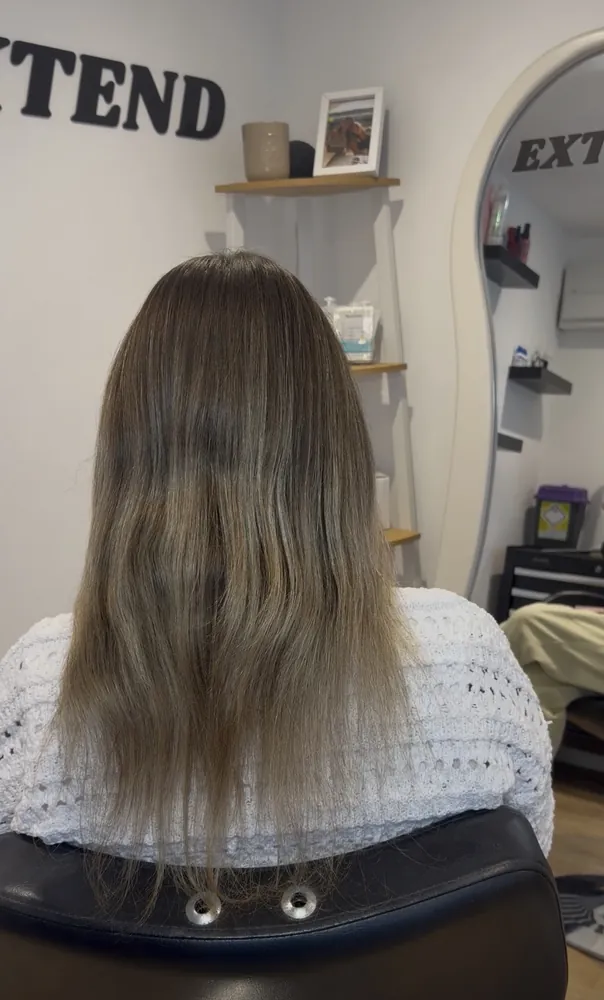 Before: fine, flat ash-blonde hair